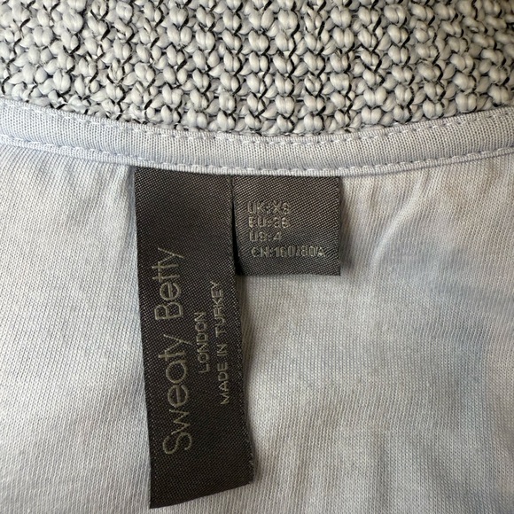 Sweaty Betty Restful Light Blue and Gray Boucle ½ Zip Sweatshirt - Picture 10 of 13